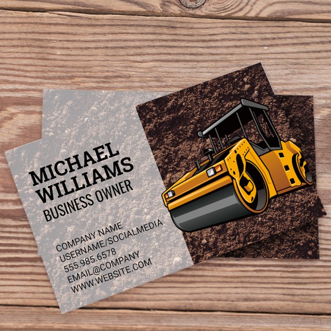 Developer | Construction | Steam Roller Business Card (Creator Uploaded)