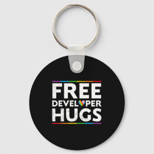 Developer Hugs Suprt Lgbt Proud Parades Rainbow Fl Keychain