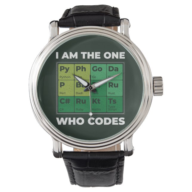 Developer Periodic Table Funny Watch (Front)