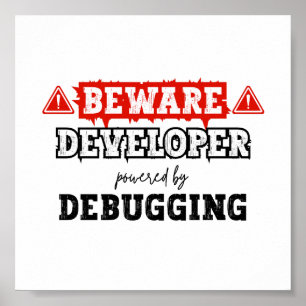 Developer Powered By Debugging Programming Poster