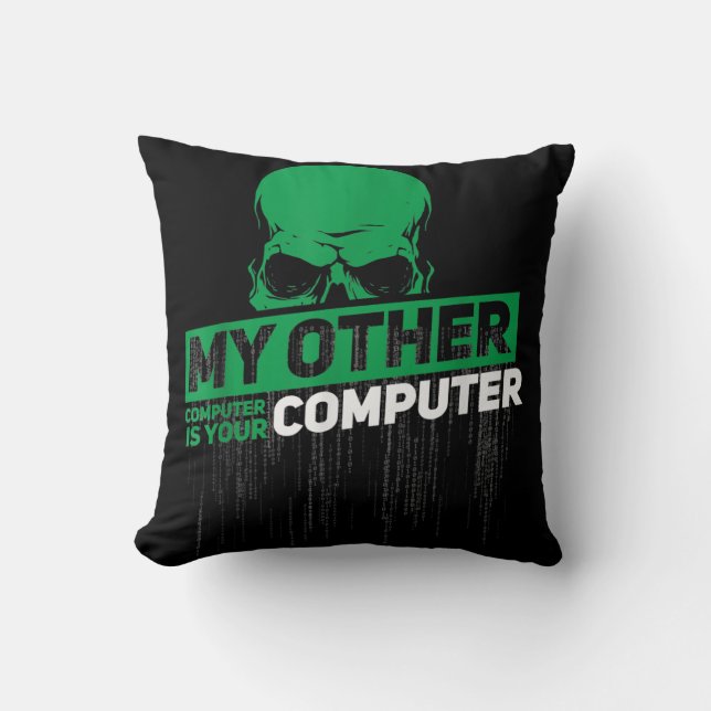 Developer Sysadmin Engineer Hacker Nerd Admin Code Throw Pillow (Front)