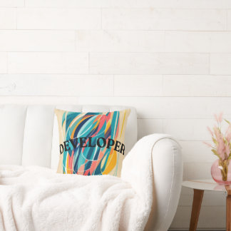 Developer's Abstract Vibe Throw Pillow