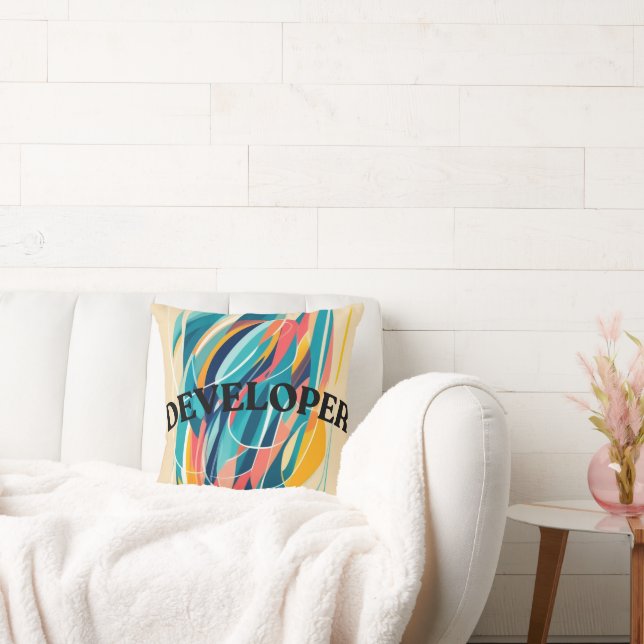 Developer's Abstract Vibe Throw Pillow (Couch)