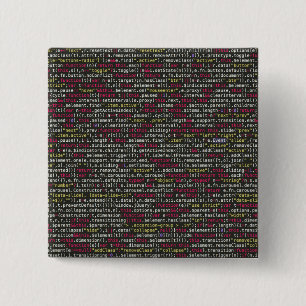 Developer's Terminal Pattern 2 Inch Square Button