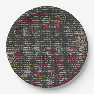 Developer's Terminal Pattern Paper Plate