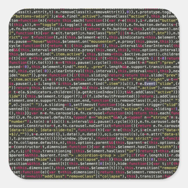 Developer's Terminal Pattern Square Sticker (Front)