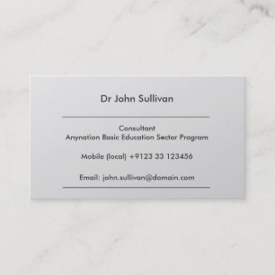 Development Consultant Expert Professional Business Card