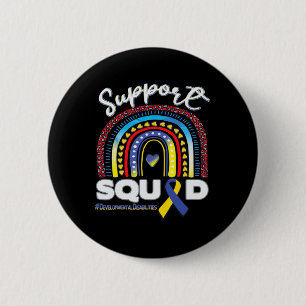 Developmental Disabilities Support Squad Blue Yell 2 Inch Round Button