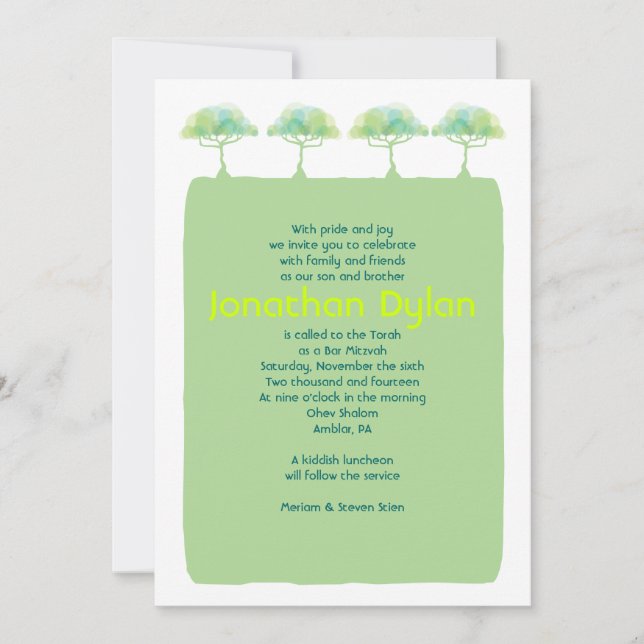 DEVENEZ ÉCOLO EARTH Bar Bat mitzvah Invitation (Devant)