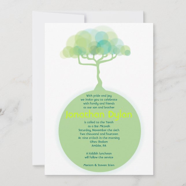 DEVENEZ ÉCOLO EARTH Bar Bat mitzvah Invitation (Devant)