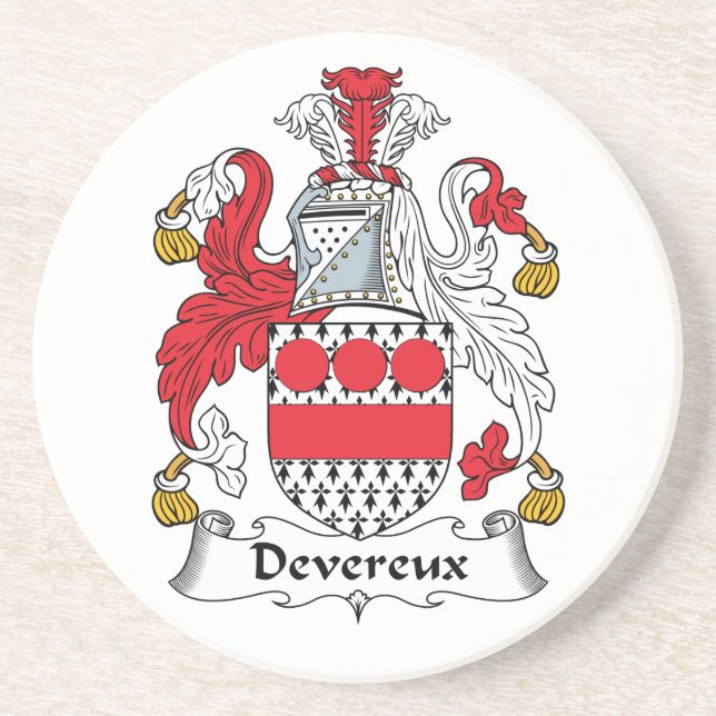 Devereux Family Crest Coaster (Front)