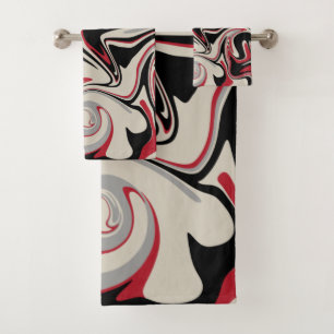Déversement - Rouge, gris, noir et blanc os