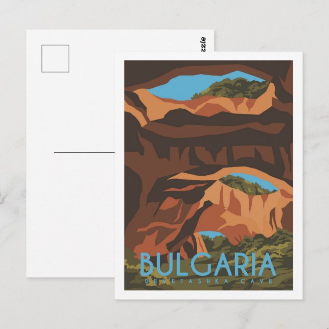 Devetashka Cave Bulgaria Travel Place Illustration Postcard (Front/Back)