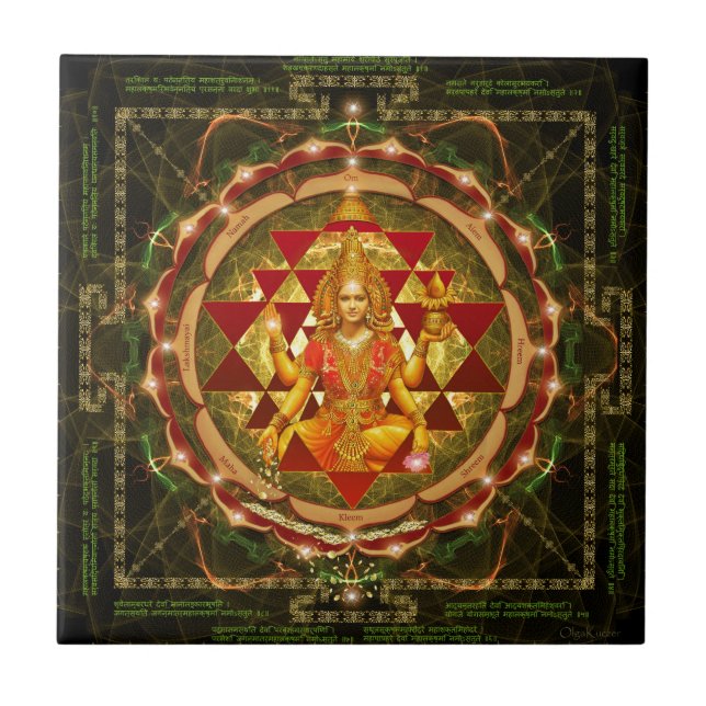 Devi Lakshmi Stotram- Shri Yantra Tile (Front)