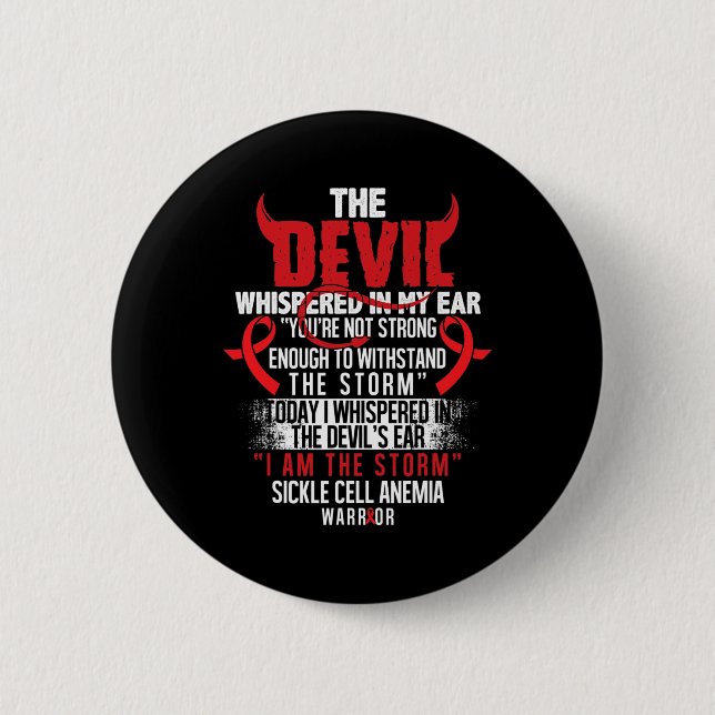 Devil2- Sickle Cell Anemia Awareness Supporter Rib 2 Inch Round Button (Front)