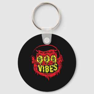 Devil 666 Vibes - Retro Style 666 Funny Evil Hallo Keychain