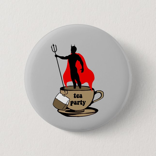 Devil anti tea party 2 inch round button (Front)
