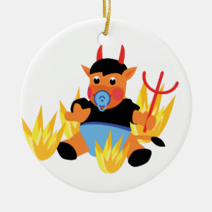 devil baby ceramic ornament