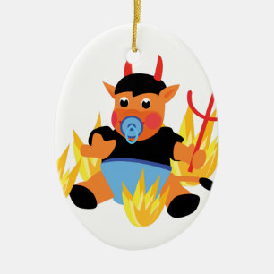 devil baby ceramic ornament