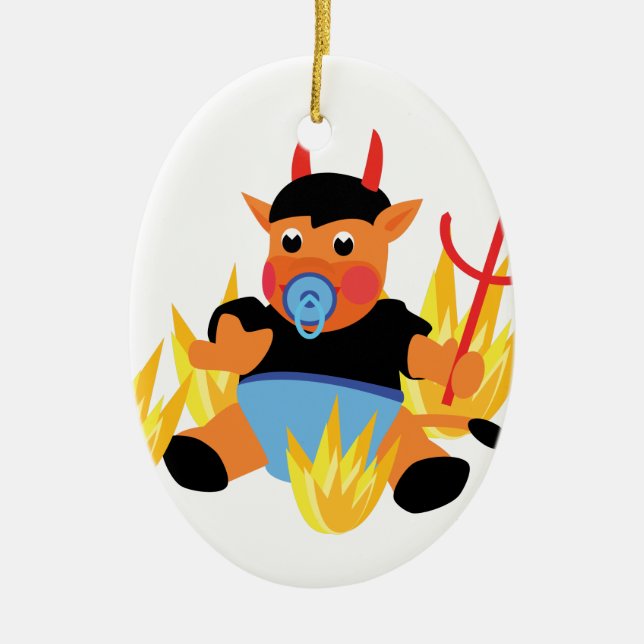 devil baby ceramic ornament (Front)