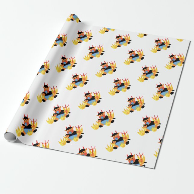 devil baby wrapping paper (Unrolled)