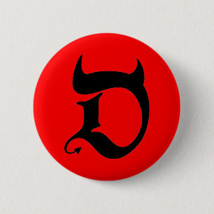 Devil (black print / red) 2 inch round button