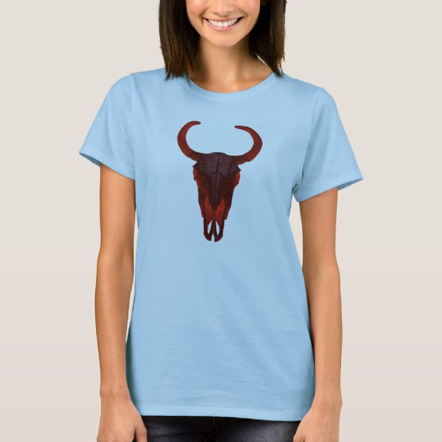 Devil Buffalo Skull T-Shirt (Front)