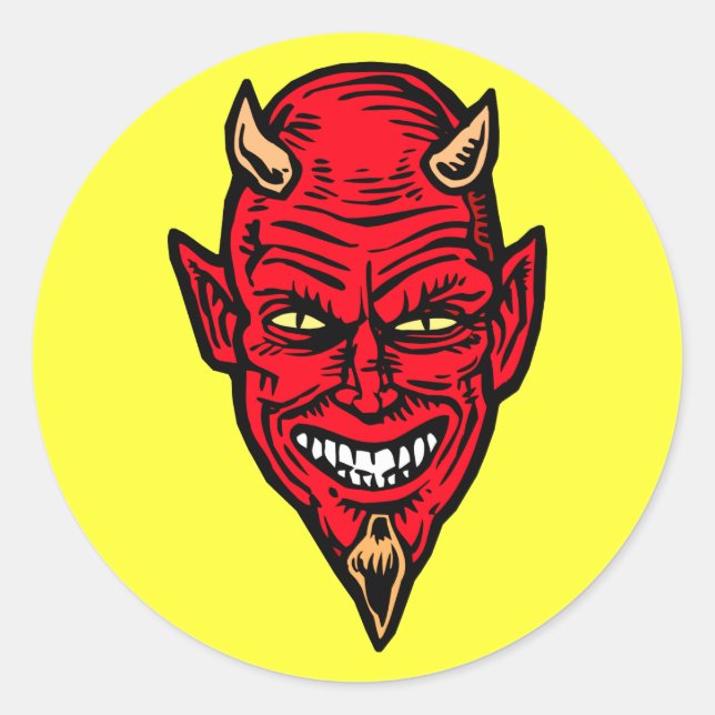 devil classic round sticker (Front)