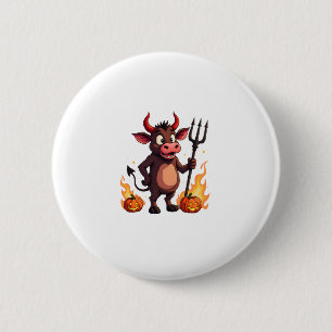 Devil Cow Mischief 2 Inch Round Button