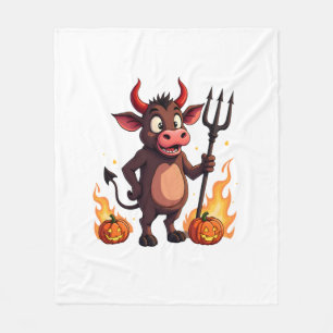 Devil Cow Mischief Fleece Blanket