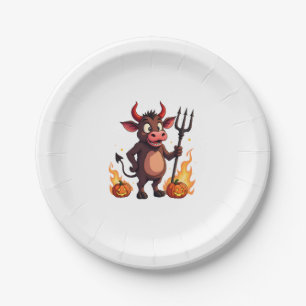 Devil Cow Mischief Paper Plate