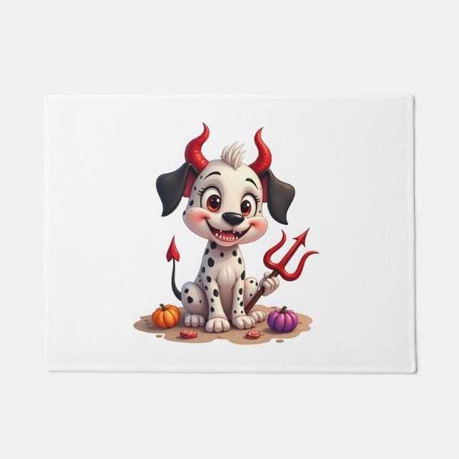 Devil Dalmatian Mischief Doormat (Front)