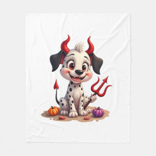 Devil Dalmatian Mischief Fleece Blanket