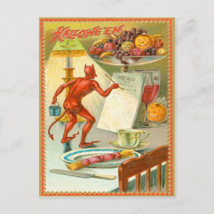 Devil Demon Fruit Lamp Menu Postcard
