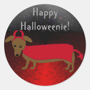 Devil Doggie Classic Round Sticker