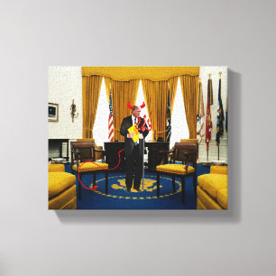 Devil Donald Trump Stealing Documents Canvas Print