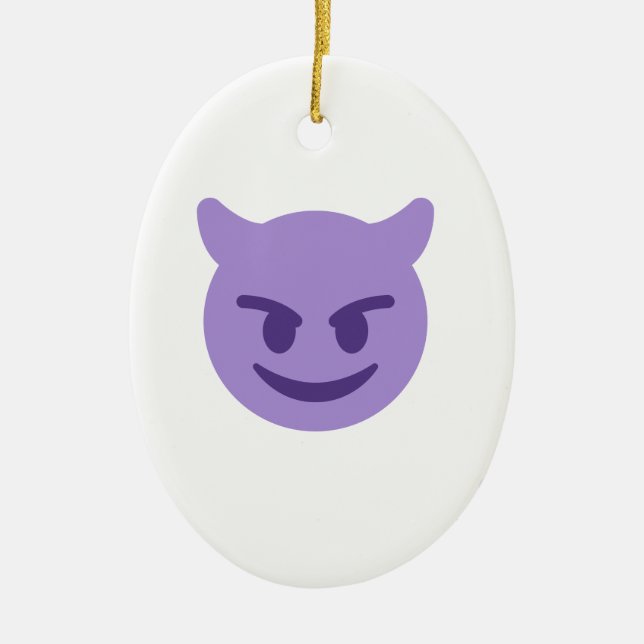 devil emoji ceramic ornament (Front)
