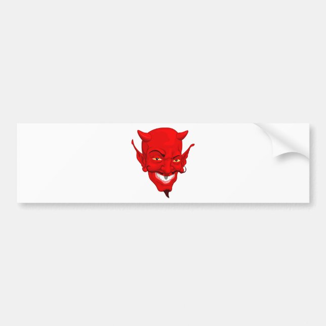 Devil face bumper sticker (Front)