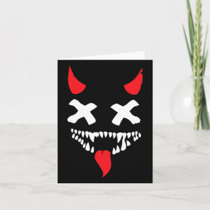 Devil Face Lazy Halloween Costume Scary Creepy Spo Card
