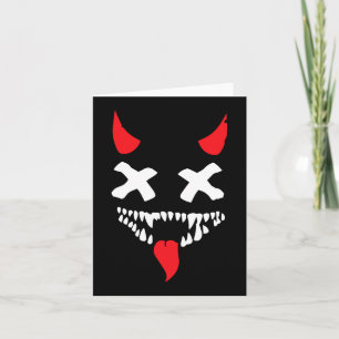 Devil Face Lazy Halloween Costume Scary Creepy Spo Card