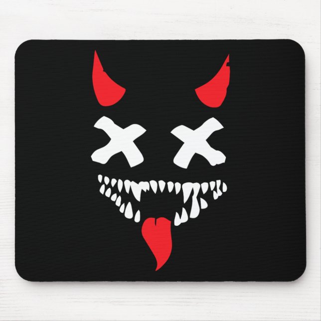 Devil Face Lazy Halloween Costume Scary Creepy Spo Mouse Pad (Front)