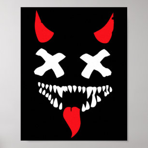 Devil Face Lazy Halloween Costume Scary Creepy Spo Poster