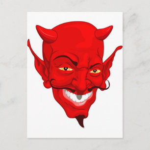 Devil face postcard