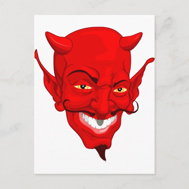 Devil face postcard (Front)