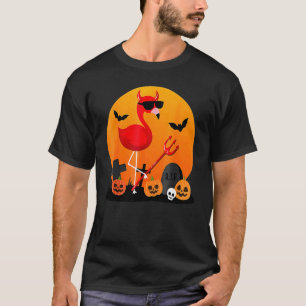 Devil Flamingo Halloween Costume Evil Flamingo T-Shirt