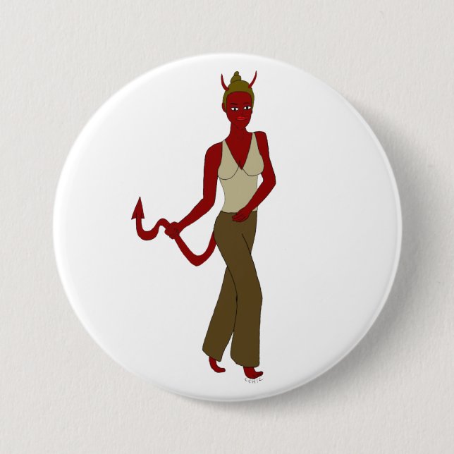 devil girl     3 inch round button (Front)
