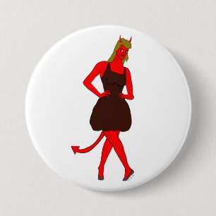 devil girl     3 inch round button