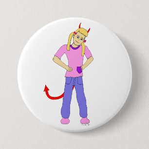 devil girl     3 inch round button
