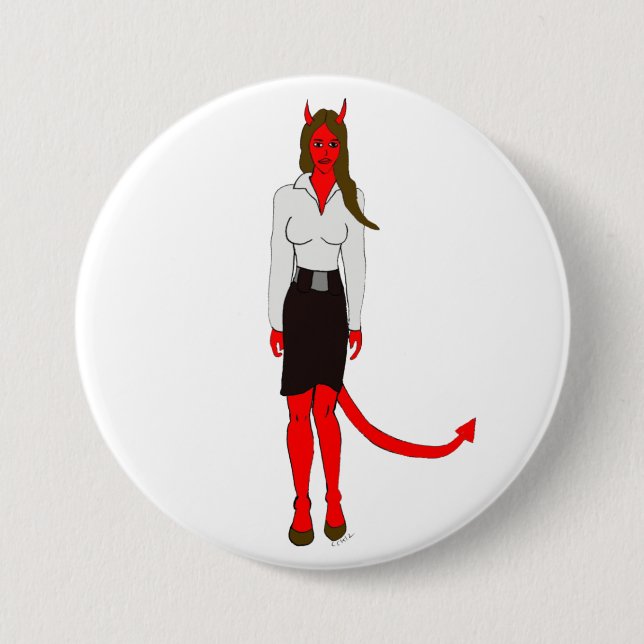 devil girl    3 inch round button (Front)