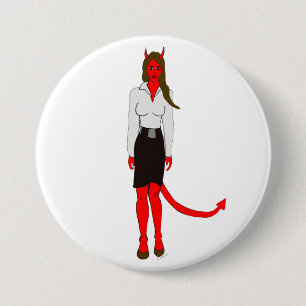 devil girl    3 inch round button